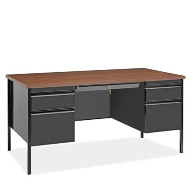 Classic – Bureau en L – 72 x 84 po, acajou H-6854 - Uline