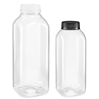 Clear Square Plastic Juice Bottles