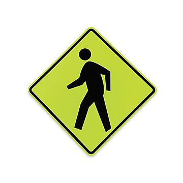 Fluorescent Pedestrian Signs