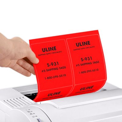 Uline – Petites étiquettes pour imprimante – 1 x 2 1/8 po, papier rouge  S-23719R - Uline