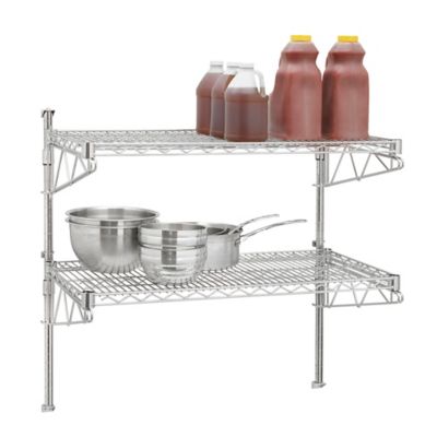 Stainless Steel Wall-Mount Wire Shelving