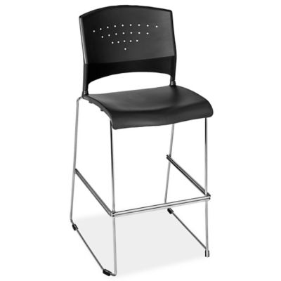 Shop Stool with Backrest - Metal with Adjustable Legs - ULINE - H-4828