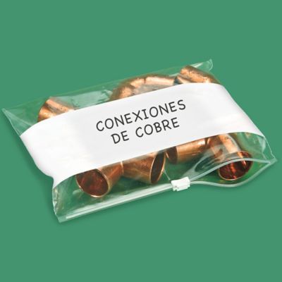 Uline Bolsas con Cierre Deslizante y Recuadro Blanco -  Grosor 3 Mil