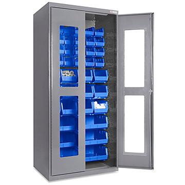 Clear-View Bin Storage Cabinets