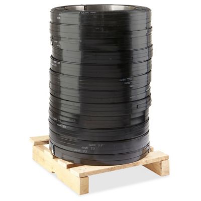 Standard Grade Steel Strapping - 5/8 x .020 x 2,468', Black - ULINE - S-823