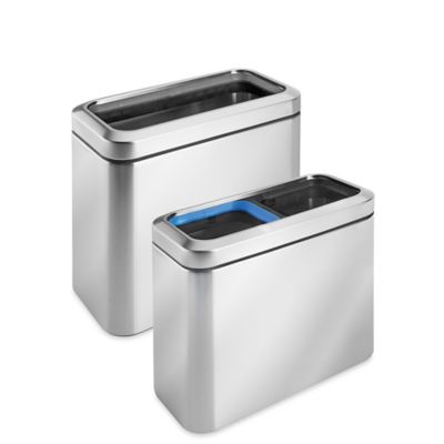 simplehuman Open Top Stainless Steel Trash Can - 30 Gallon - ULINE - H-7364