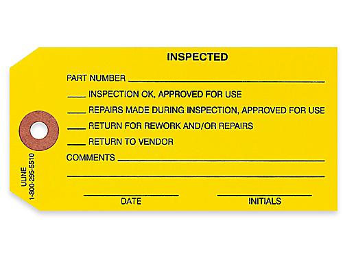 One-Part Inspection Tags