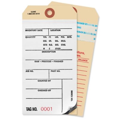 2-Part Carbon Inventory Tags w/ Adhesive