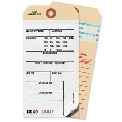 2-Part Carbon Inventory Tags with Adhesive