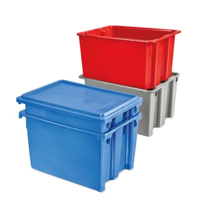 Heavy-Duty Stack and Nest Containers - 24 x 15 x 8, Red S-19473R - Uline