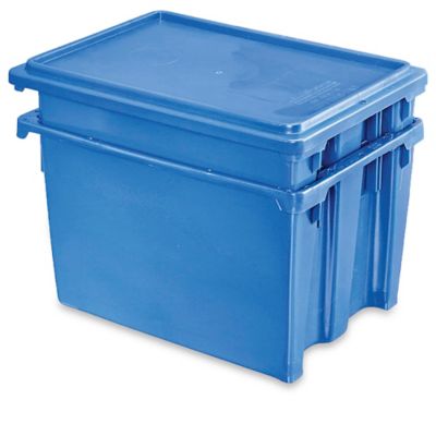 Stack and Nest Container - 16 x 11 x 5, Blue S-14602BLU - Uline