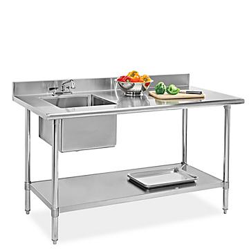 Stainless Steel Worktables with Sink