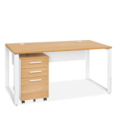 Downtown Office Workstation - 2-Person L-Desk, 120 x 72, Gray H-8248 -  Uline