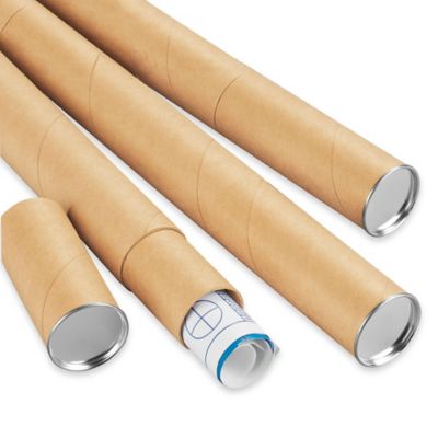 Jumbo Kraft Mailing Tubes with End Caps - 5 x 30, .125 thick S-10690 -  Uline