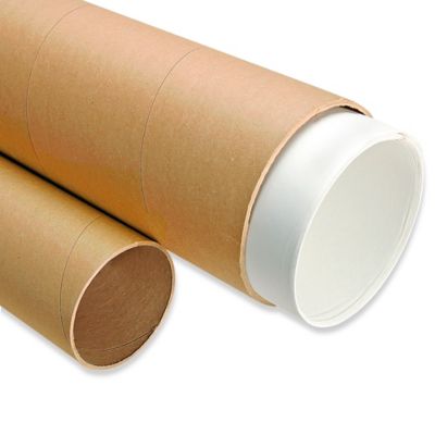 Kraft Mailing Tubes with End Caps - 4 x 20, .080 thick S-12086 - Uline