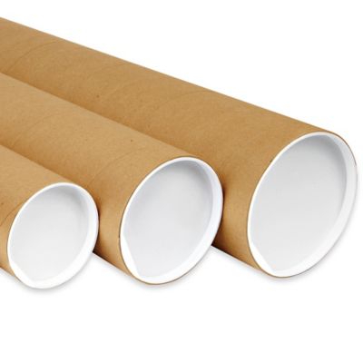 Tube Packaging - Kraft Mailing Tubes with End Caps - ULINE - Carton of 25 - S-2643