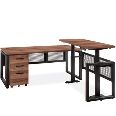 Metro L-Desks with Adjustable Height Return