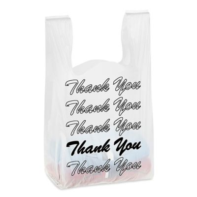 Plastic Shopping Bags - Die Cut Handle Bags - 12 x 15, Clear - ULINE - Carton of 500 - S-7632C