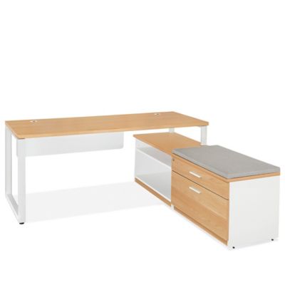 Downtown Office Workstation - 2-Person L-Desk, 120 x 72, Gray H-8248 -  Uline