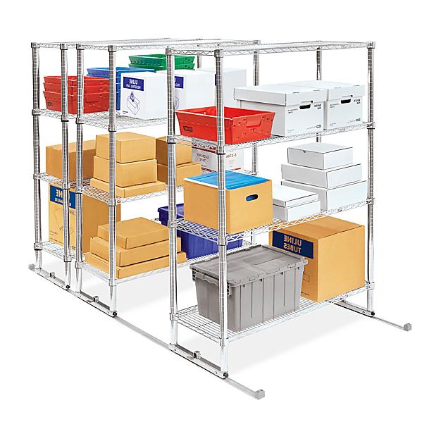 Rayonnage de rangement coulissant