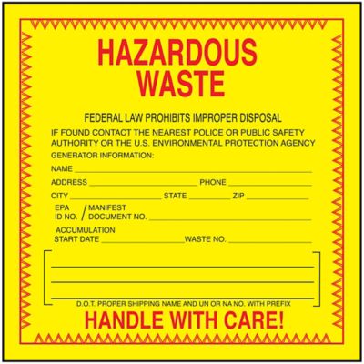 Étiquettes adhésives pour déchets