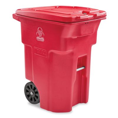 Uline Lockable Trash Can with Wheels - 65 Gallon, Dark Gray H-8092