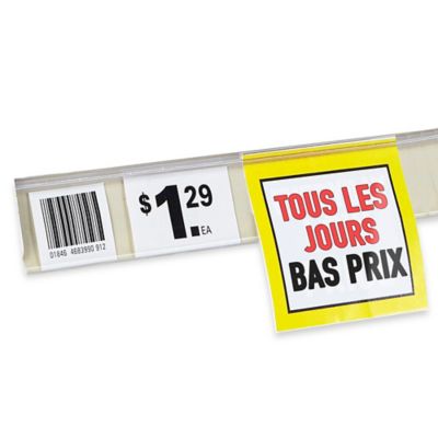 Étiquettes de prix pour gondole