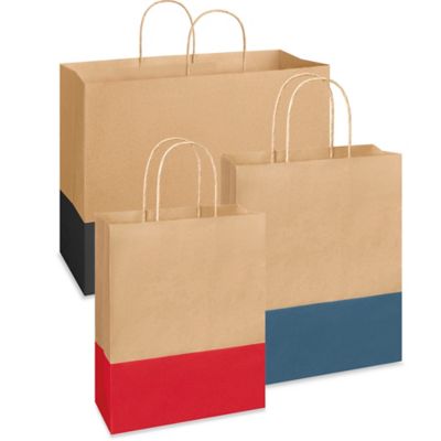 White Paper Shopping Bags - 14 x 10 x 15 1/2, Take Out S-9668 - Uline