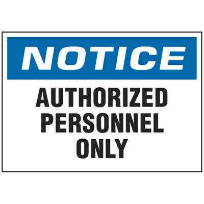 Admittance Signs