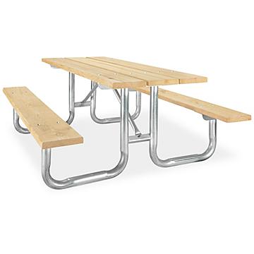 Wood Steel Frame Picnic Tables