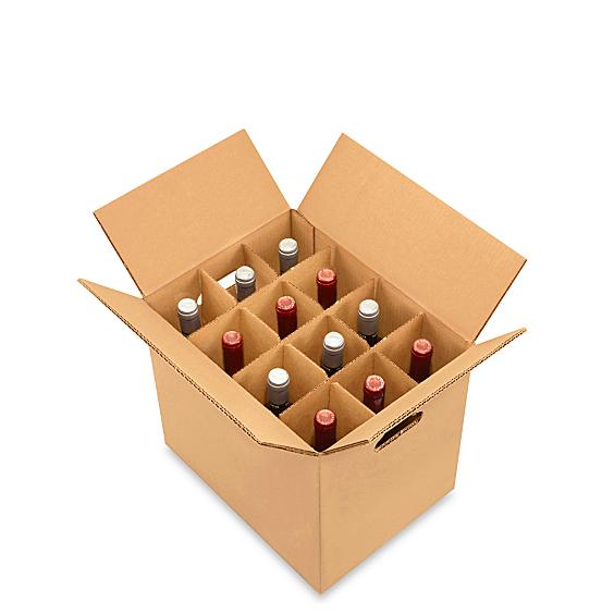 Boîtes de carton ondulé pour transport de bouteilles