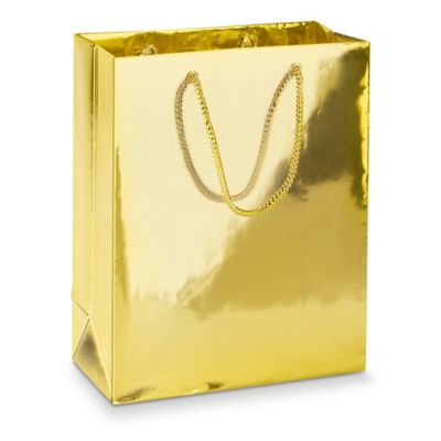 Prime Line Packaging Extra Small Metallic Gold Paper Gift Bags