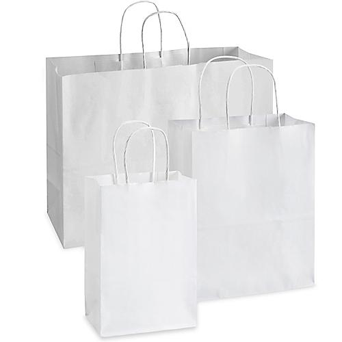 Sacs de magasinage en papier blanc