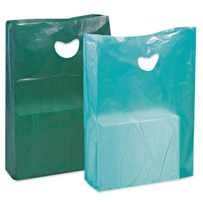 Plastic Shopping Bags - Die Cut Handle Bags - 12 x 15, Clear - ULINE - Carton of 500 - S-7632C