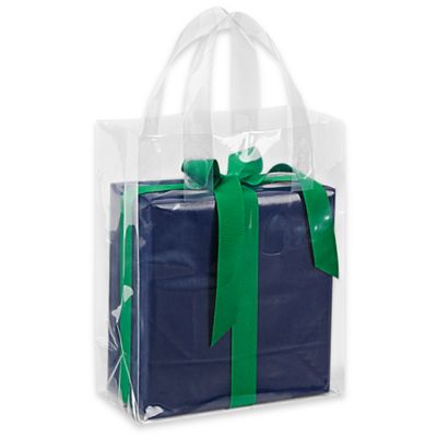 Plastic Shopping Bags - Die Cut Handle Bags - 12 x 15, Clear - ULINE - Carton of 500 - S-7632C