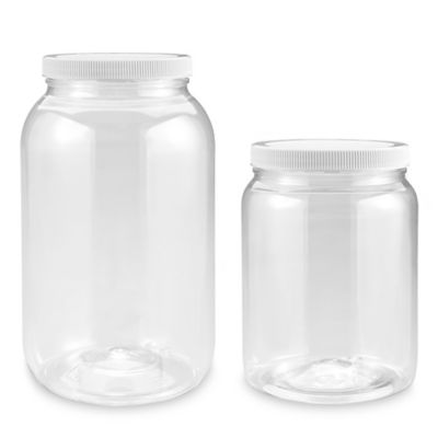 Clear PET Round Wide-Mouth Plastic Jars