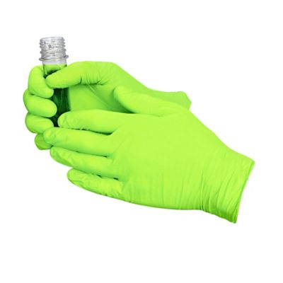 Uline Secure Grip™ Nitrile Gloves - Powder-Free, Orange, Large