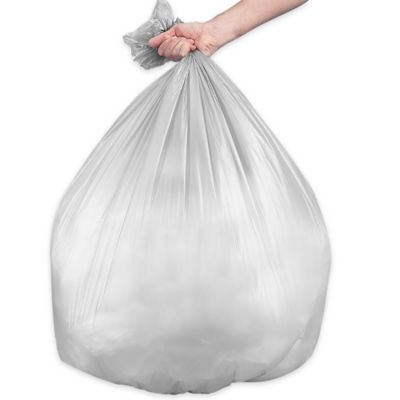 Drawstring Trash Liners - .8 Mil, 13 Gallon, White S-15583W - Uline