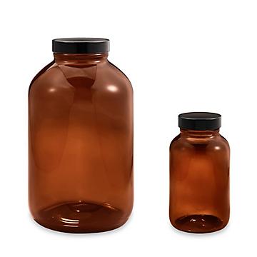 Amber Wide-Mouth Glass Jars