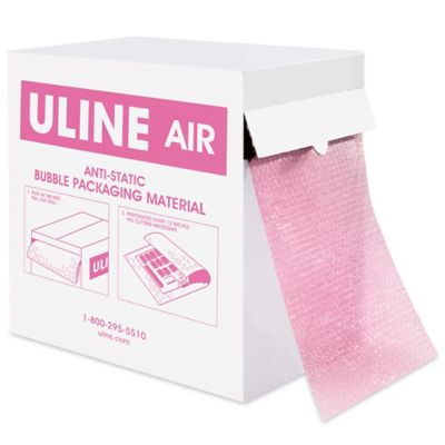 Anti-Static Large Bubble Wrap - 1/2, Pink, Perforated (DBLAS