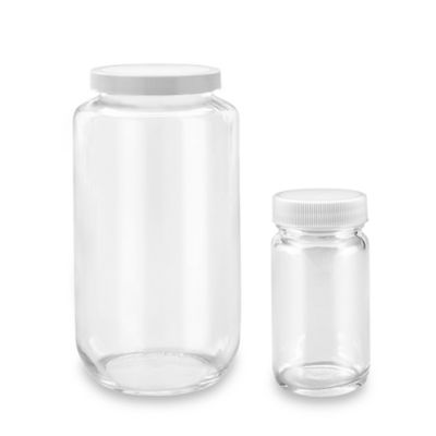 Wide-Mouth Glass Jars - 1/2 Gallon, Plastic Cap - ULINE - Case of 6 - S-14489P