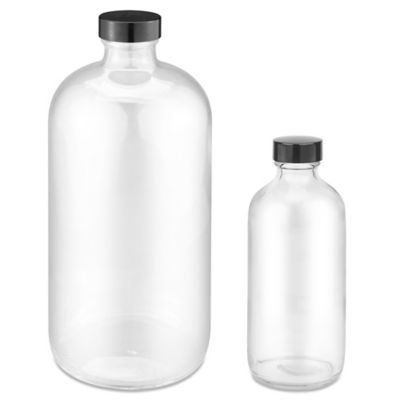 Clear Boston Round Glass Bottles