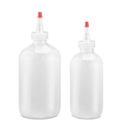 Clear Plastic Juice Bottles - 16 oz, White Cap S-21727W - Uline