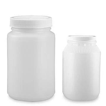 Natural Round Wide-Mouth Plastic Jars