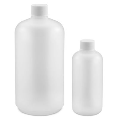 Clear Plastic Juice Bottles - 32 oz, White Cap - ULINE - Case of 24 - S-22930W