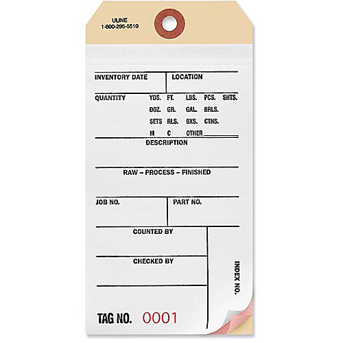 Three-Part Carbonless Inventory Tags