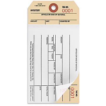 2-Part Stub Style Carbonless Inventory Tags
