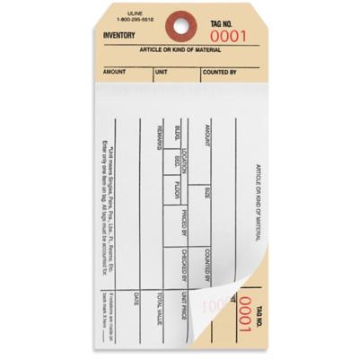 Two-Part Stub Style Carbonless Inventory Tags