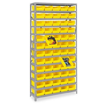 Wire Stackable Bin Organizer with White Bins H-9882W - Uline