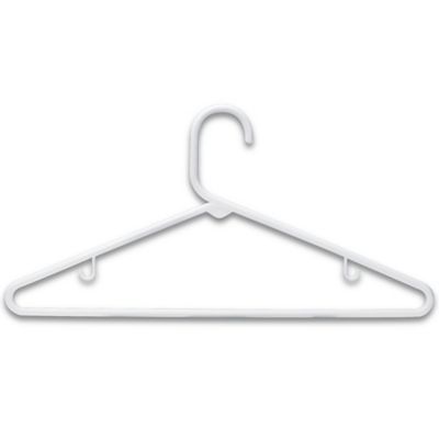 Tubular Plastic Hangers - 3/8, White - ULINE - Carton of 120 - S-22340